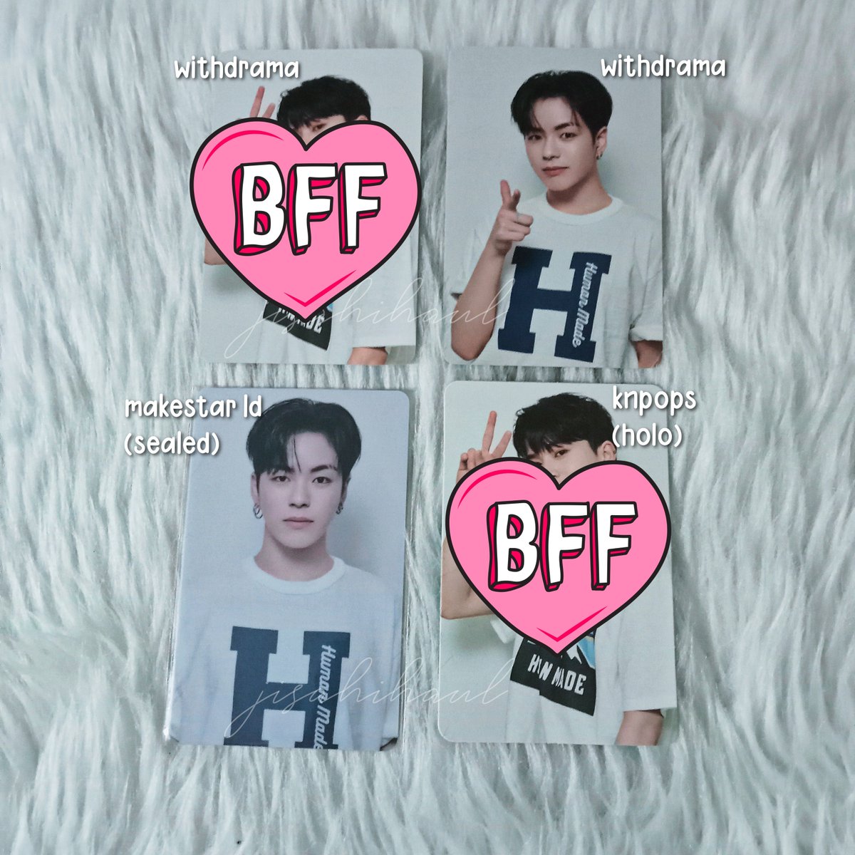 wts lfb ph help rt

jaehyuk concept pcs ( white shirt )

— ₱385 each
— payo
— good condi

ph address only.

t. withdrama vce pob pre-order benefit lucky draw ld pvc makestar jekjek ina my thai