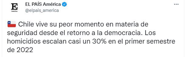 Chile vive su peor momento en materia de seguridad desde el retorno de la democracia! Lea bien! Este Gobierno incompetente de principiantes no sabe cómo manejarlo!!!! Abran los ojos #BoricEnPicada #BorisOut #boricestuculpa