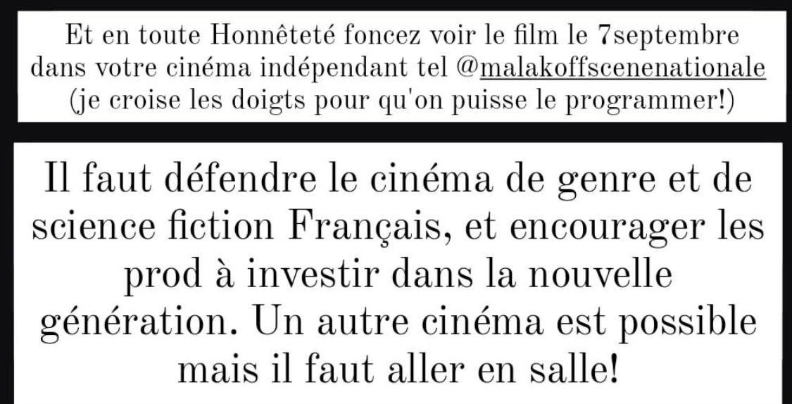 F_Descraques's tweet photo. Message du jour d’une programmatrice de salle de cinéma indépendante qui fait chaud au cœur. #LeVisiteurDuFutur https://t.co/WNdVuRk1TI