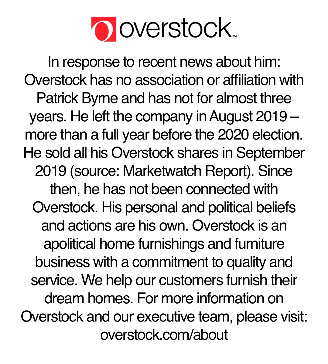 Overstock (Overstock) / Twitter