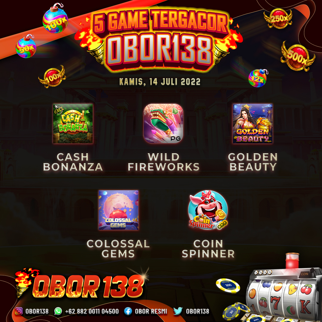 obor138's tweet photo. 5 GAME TERGACOR OBOR138

KAMIS, 14 JULI 2022

LINK👉https://t.co/lQNZhuHTQz

Jangan lupa pasang bonus ya cucuku!

#obor138 #obor138login #polagacor #slotonline
#onlineslot #polaantirungkat #maxwin #zeusgacor
#situsterpercaya #situsterbaik #winrateterbesar
#menangterus #situslot https://t.co/pAH1h7b986
