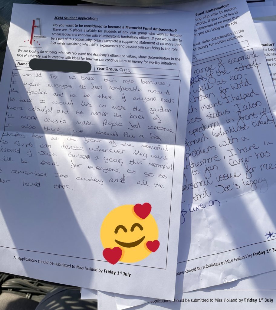 Mr_JWN's tweet photo. Wow! Such an honour to read such a lovely set of applications for the next cohort of Joe Catley Ambassadors. #JCMA 💙 @HumTHD @MrDLeak @HumberstonA 🤩 https://t.co/wQjUrQ3M7X