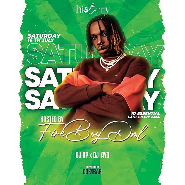 CokobarMcr's tweet photo. A special night this weekend‼️🤩
Catch @fireboydml live in #Manchester @historymcr 🥂🍾
Come vibe with the Peru master🕺🏽🔥
#Historyway 🚀
-
Cc: @cokobarcom
#FireboyDML #fireboy #peru #playboy #history #nightclub #vibes #cokobar https://t.co/dFiGq5SIjO