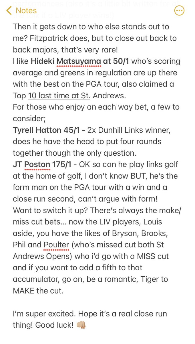 MWBP7's tweet image. For all those fancying an Open flutter… ⛳️ #GolfTips #OpenTips 🤓