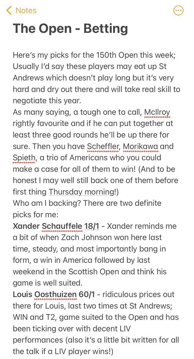 MWBP7's tweet image. For all those fancying an Open flutter… ⛳️ #GolfTips #OpenTips 🤓