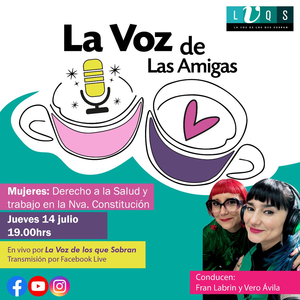 Mañana nuestro cuarto capítulo, Con la Voz de las Amigas!
Por las redes de <a href="/delosquesobran/">De los que sobran en nuestro país</a>