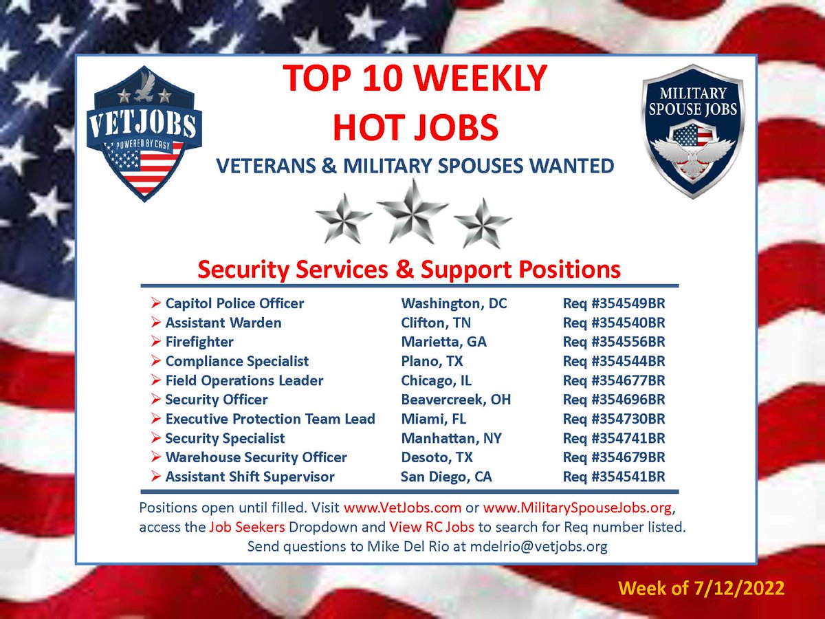 P3O_USAR's tweet photo. @Vetjobcasy hotjobs of the week! https://t.co/rvdEbJIM4n