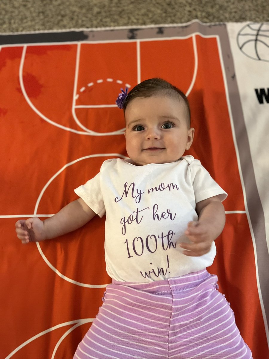 Nazareth_WBB's tweet photo. We like the number 3
🏀3 months for our top recruit 
🏀Coach Dunne is the 3rd coach in the Naz Hoops program to reach 100 career wins
🏀3 months til we can officially get back to work as a team
*shoutout to the 21-22 team for the surprise onesie the night of the big W!
#nazhoops https://t.co/EiDdcXWCSN
