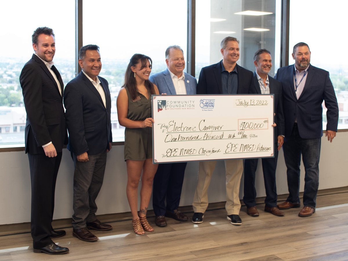 ElectronicCare's tweet photo. Thank you @ElPasoElectric, New Mexico Economic Development Department, @MVEDA_org, and Community Foundation of Southern New Mexico for helping us be part of our #borderland region growth. This will help transform the lives of many and improve #digitalhealthcare across the nation! https://t.co/DEf0L7RdOa