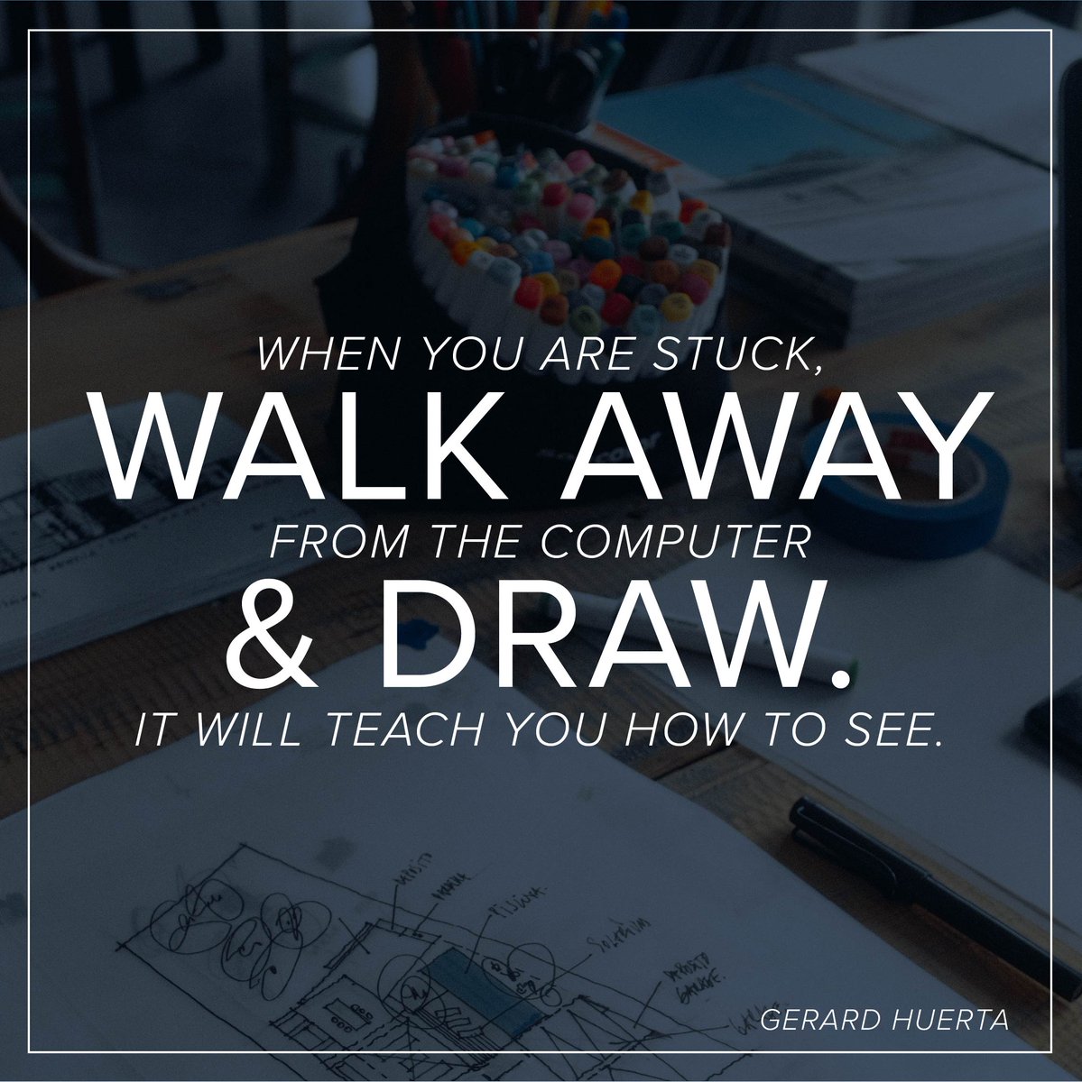 EDI_Intl_Arch's tweet image. Halfway through the week! Here&apos;s a reminder for all of us stuck at our computers.

#motivation #architecturetips #design