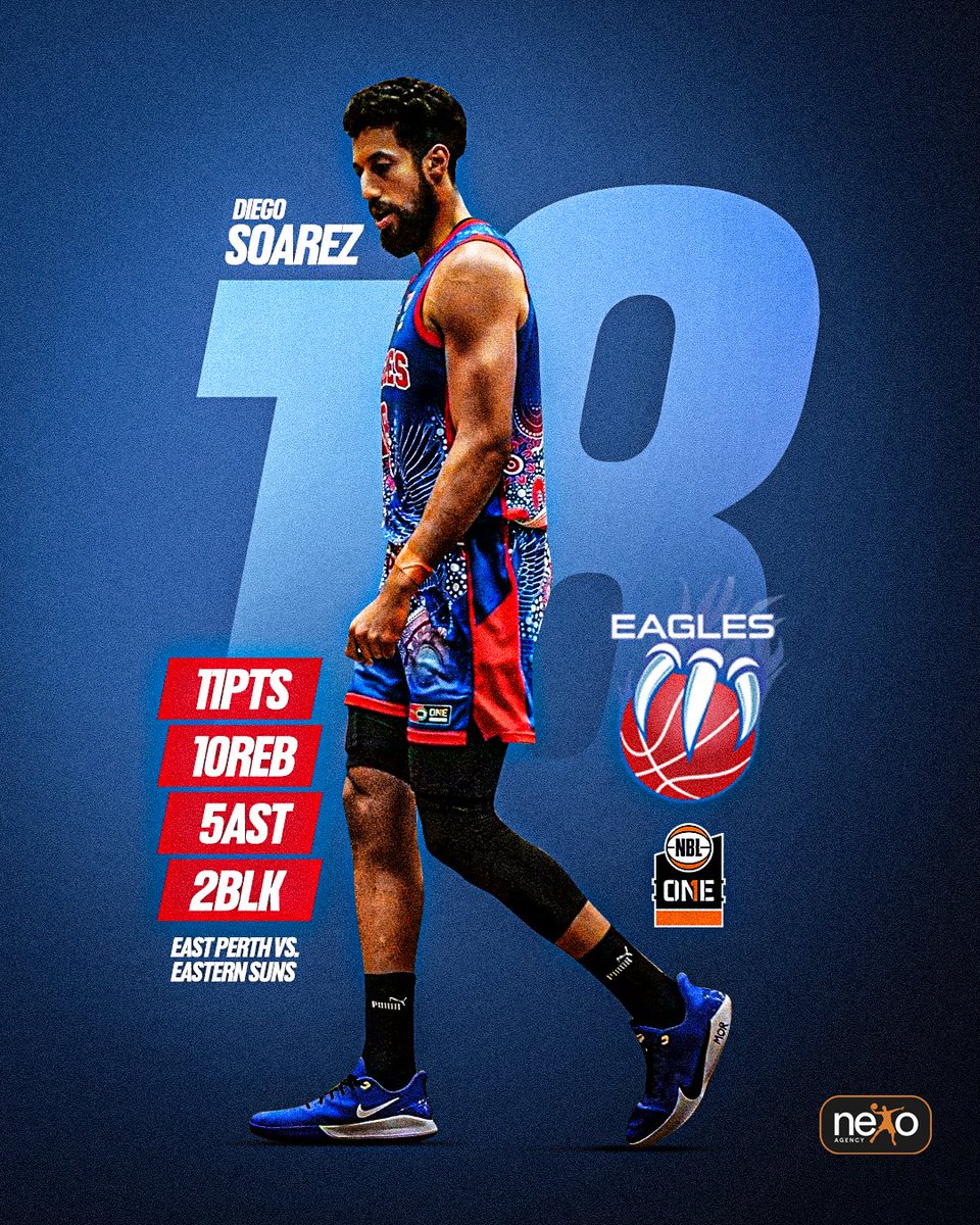 🇦🇺 - 𝐃𝐈𝐄𝐆𝐎 𝐒𝐎𝐀𝐑𝐄𝐙 con un juego total en Australia. 

➤ East Perth Eagles 🆚 Eastern Suns  

#MakingWorldSmaller