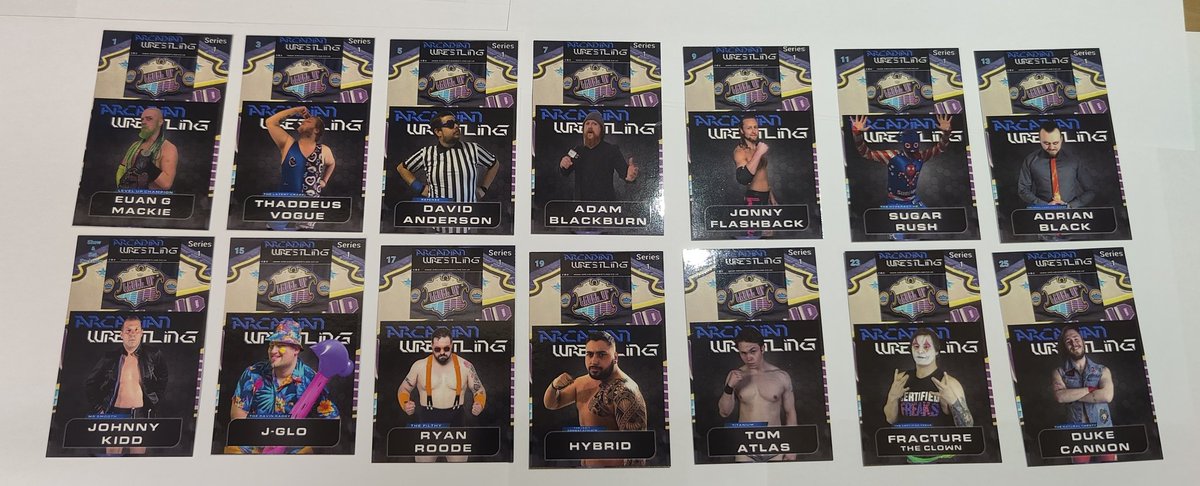 #wrestlingcardwednesday Not one card but a full set! This week I would like to turn your attention to the UK promotion Arcadian Wrestling Series 1 Trading card set.