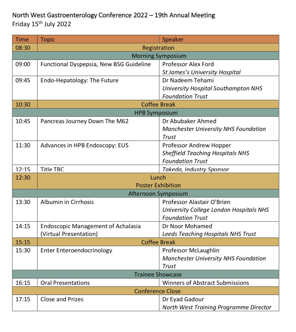 Notts_DrSaqib's tweet photo. Looking forward to this exciting 2-day F2F GI conference in North West 🏴󠁧󠁢󠁥󠁮󠁧󠁿 

👍 line up of speakers @NEndoscopy @helpatologist et al with agenda covering all 🔥 GI/liver topics

@BritSocGastro @BSGTrainees @WAGE_media @abdullahaabbasi @CaptCholangio @Srisha_Hebbar @SyedGerdezi https://t.co/RFBTbmqnFg