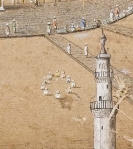 #مكة_المكرمة رسمٌ لـ #المسجد_الحرام من القرن 19م، يُظهر كثيرًا من معالمه بدقَّة ومنها #الكعبة_المشرفة وباب بني شيبة والمنبر والمقام و بئر زمزم. ومن اللطيف إظهاره لما يبدو من حلقةٍ من حلقات الدرس أو حفظ #القرآن_الكريم.

مجموعة خليلي، كتاب Hajj and Arts of Pilgrimag