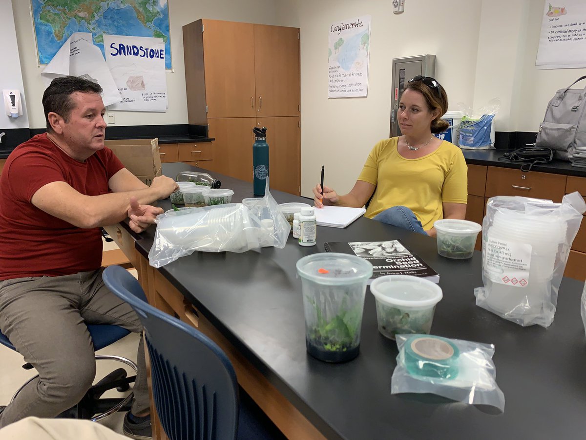 BrowNatOrchids's tweet image. Dr. Kate Peach, Gonzalo Morfa, and I planning our first micropropagation adventure using seed from native oncidiums we planted three years ago @BCSouthCampus @HortUrban @millionorchid