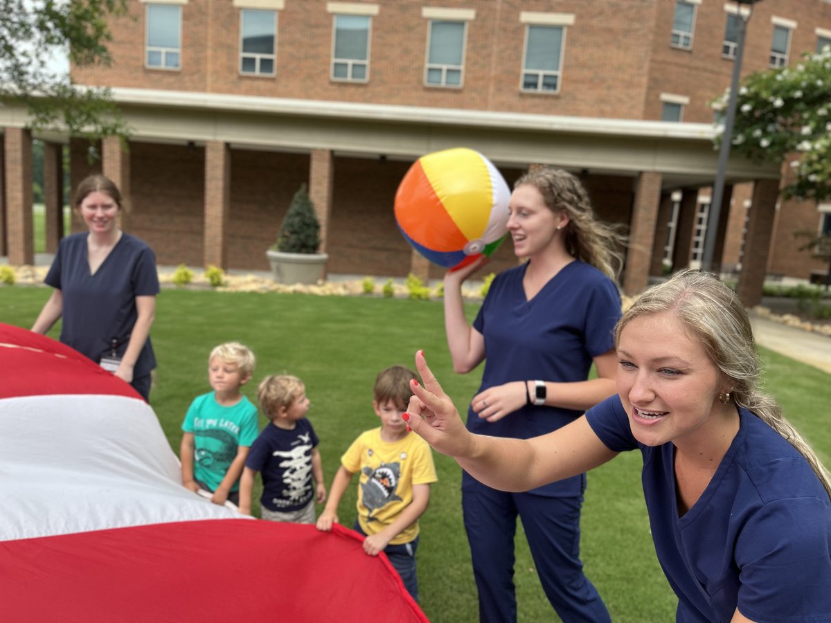 SPEECH BEACH! @EastCarolina Speech Disorders and Occupational Therapy grad students use games to help preschool campers with language fluency concerns at the @ECU_CAHS campus July 13.