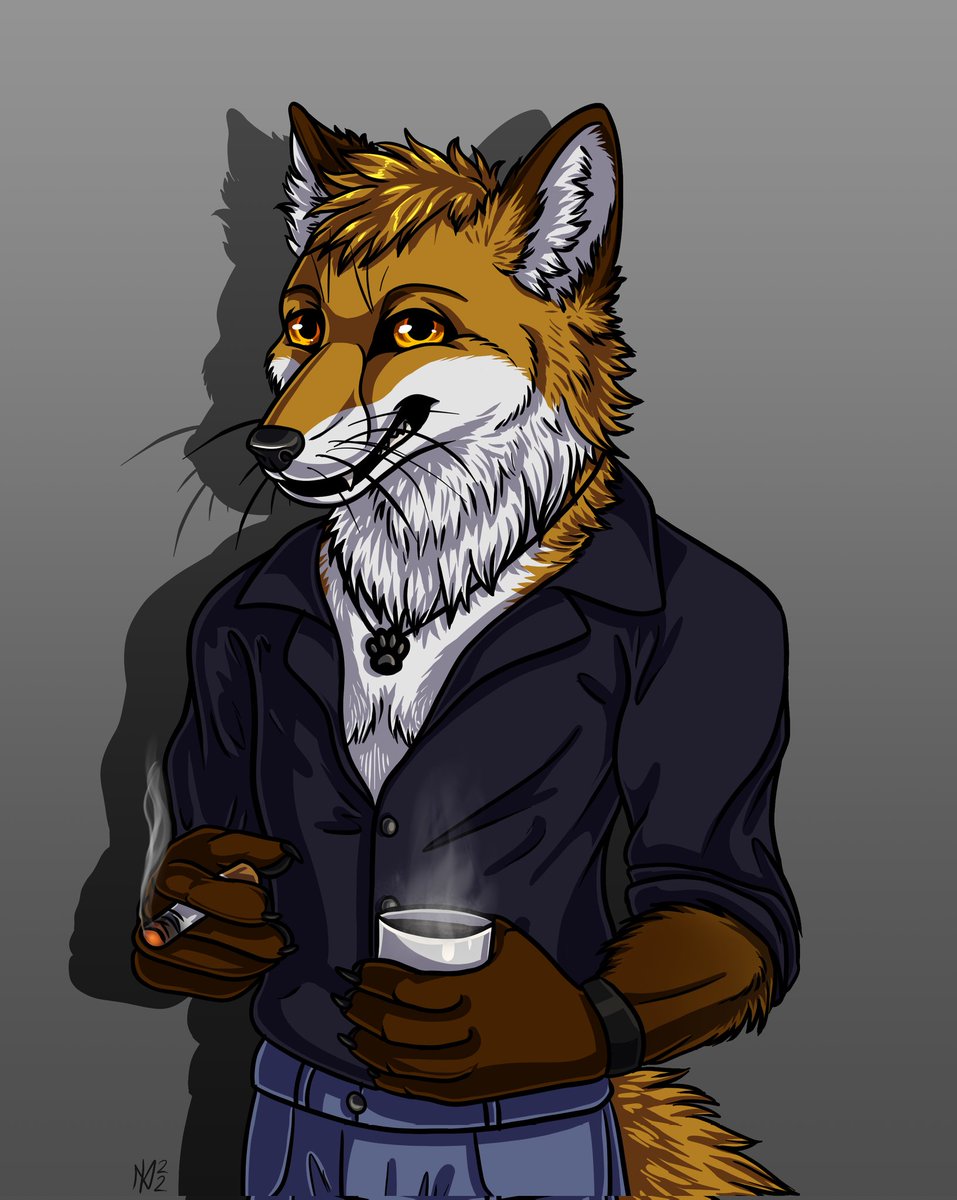 jakkfoxx's tweet image. Wonderful Smoking Jake by @KekreationsArt!! Thank you so much, we love it! 

#art #furryart #furry