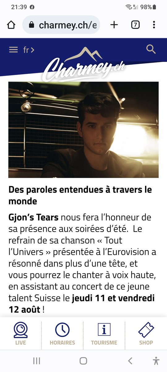 GjonsTearsFans's tweet photo. 🎹New #concerts! 
@gjonstearsoff in #Charmey on August 11 and 12.
Tickets and info:
https://t.co/SfdusR4W23
🎹
｡ﾟﾟ･｡･ﾟﾟ｡
ﾟ。 GJON'S TEARS
　ﾟ･｡･ﾟ
#GjonsTears #GjonMuharremaj #Gjon  #Eurovision #Switzerland #music #song #live #silhouette #toutlunivers https://t.co/Yl3r0O9q4f