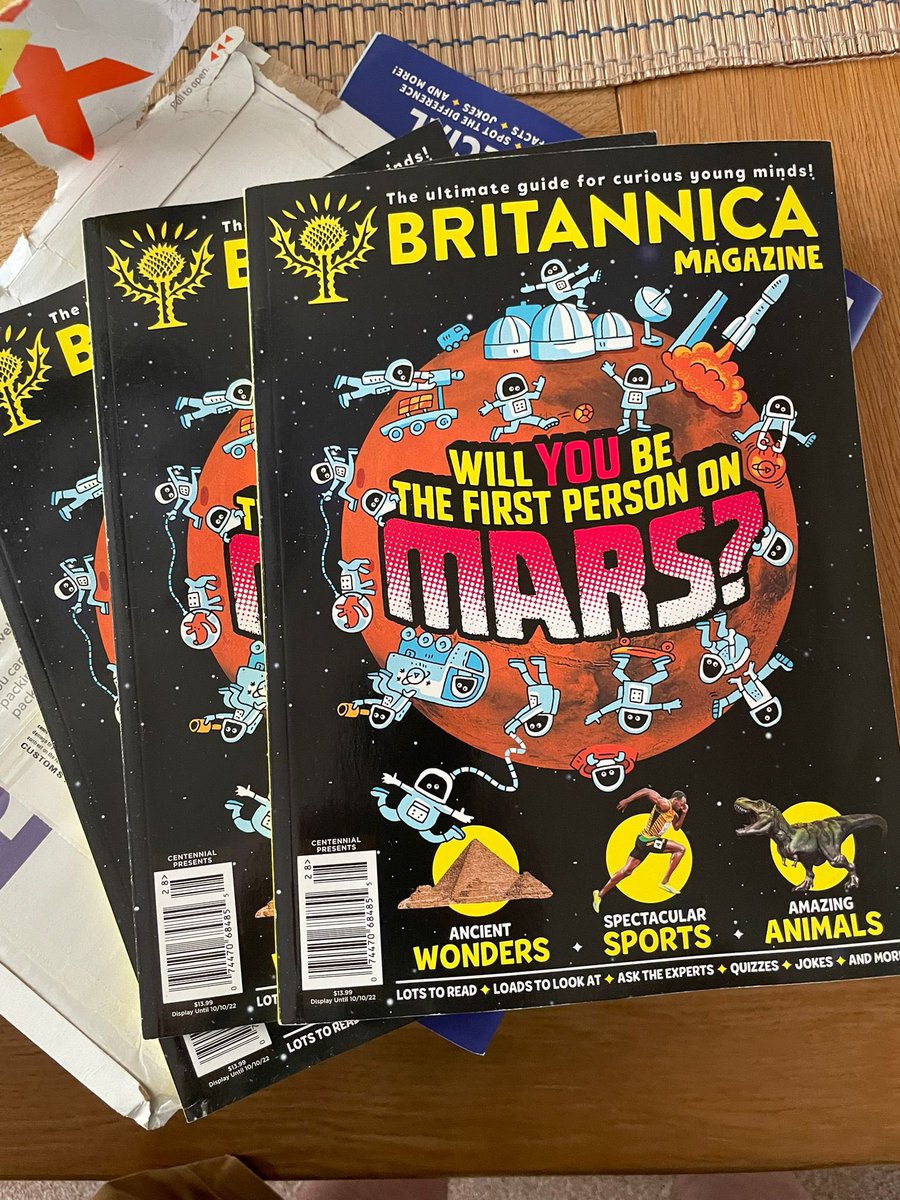 I just wanted every school to know that @britannicamagazine is offering 100 FREE annual subscriptions to its fabulous non fiction monthly magazine and a Britannica Children’s Encyclopedia (worth £25) - sign up now and please spread the word!!! britannicamagazine.co.uk/schools