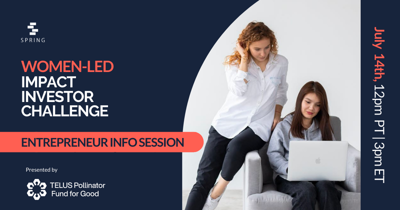 SFUVentureLabs's tweet photo. Are you a women founder of an impact startup looking to learn the ins-and-outs of raising capital? Join the women-led Impact Investor Challenge Entrepreneur Info Session hosted by @Spring_is on Thursday, July 14 at 12 PM!

➡️ Register now: https://t.co/19kqJjkCRp

#WEKH #BCWEKH https://t.co/ACFZq4qm2q