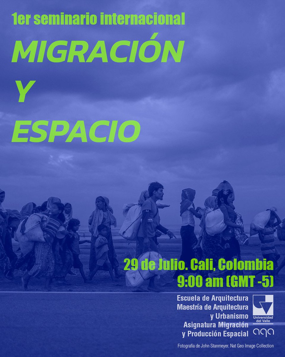 La Maestría en Arquitectura y Urbanismo los invita al 1er Seminario Internacional "Migración y Espacio".

📅Día: Viernes 29 de julio de 2022
⏰Hora: 9:00 a.m.
🖥️Modalidad: en línea.

📝Registro: cutt.ly/tLEd8WL
#seminario #arquitectura #Cali