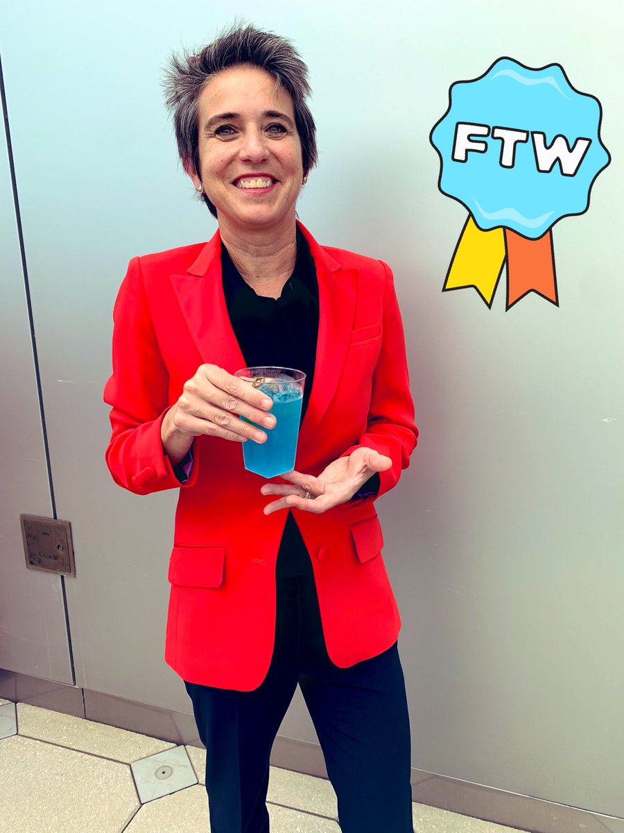 KHammCPR's tweet photo. Editor-in-chief @amyewalter understood the assignment at last night’s #CookPVI preview party. She’s sporting a “Solid R” suit jacket & a “Likely D” custom cocktail. (Not pictured: me, toasting her w/ the “Likely R” version.) Thanks, Ashling Catering, for the libations! ⭐️⭐️⭐️⭐️⭐️ https://t.co/jTHfRb55yc