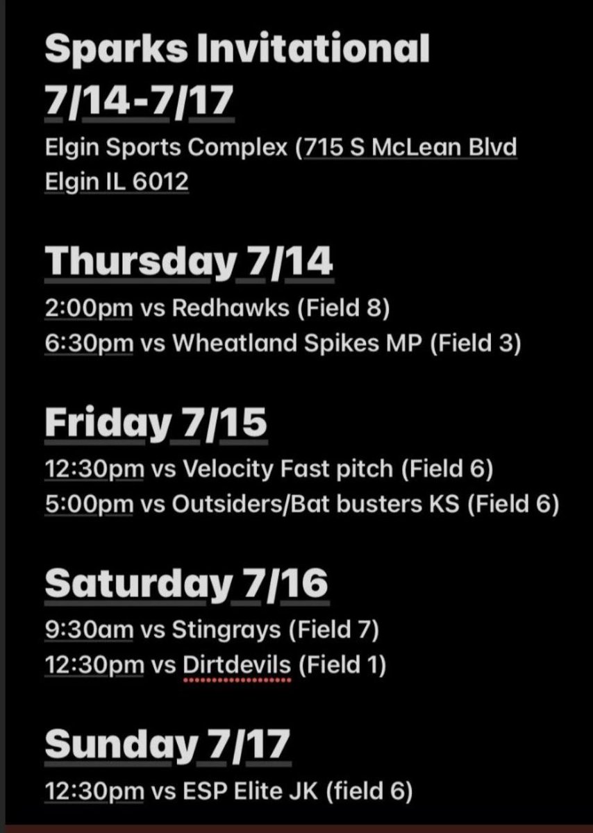 My Schedule For This Weekend in Elgin🥎! <a href="/CarthageSball/">Carthage College Softball</a> <a href="/UWOSoftball1/">UW-Oshkosh Softball</a> <a href="/DePauwSoftball/">DePauw Softball</a> <a href="/TPRockersMM/">Tinley Park Rockers 16U - Metzger</a> <a href="/smcbelles/">Saint Mary's Belles</a> <a href="/UWWSoftball/">Warhawk Softball</a> <a href="/NIUSoftball/">NIU Softball</a>