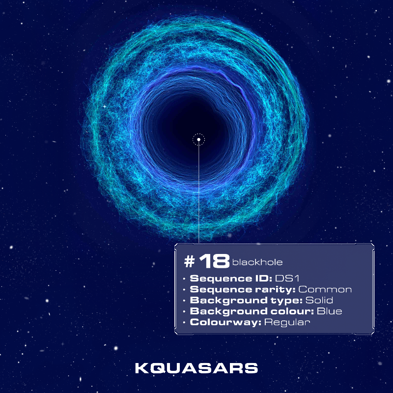 kquasars's tweet photo. In order to capture the uniqueness of black holes and quasars, @KayQuattrocchi
 has joined forces with @SanderSturing
, who’s skills in generative art have made it possible to make a black hole generator.