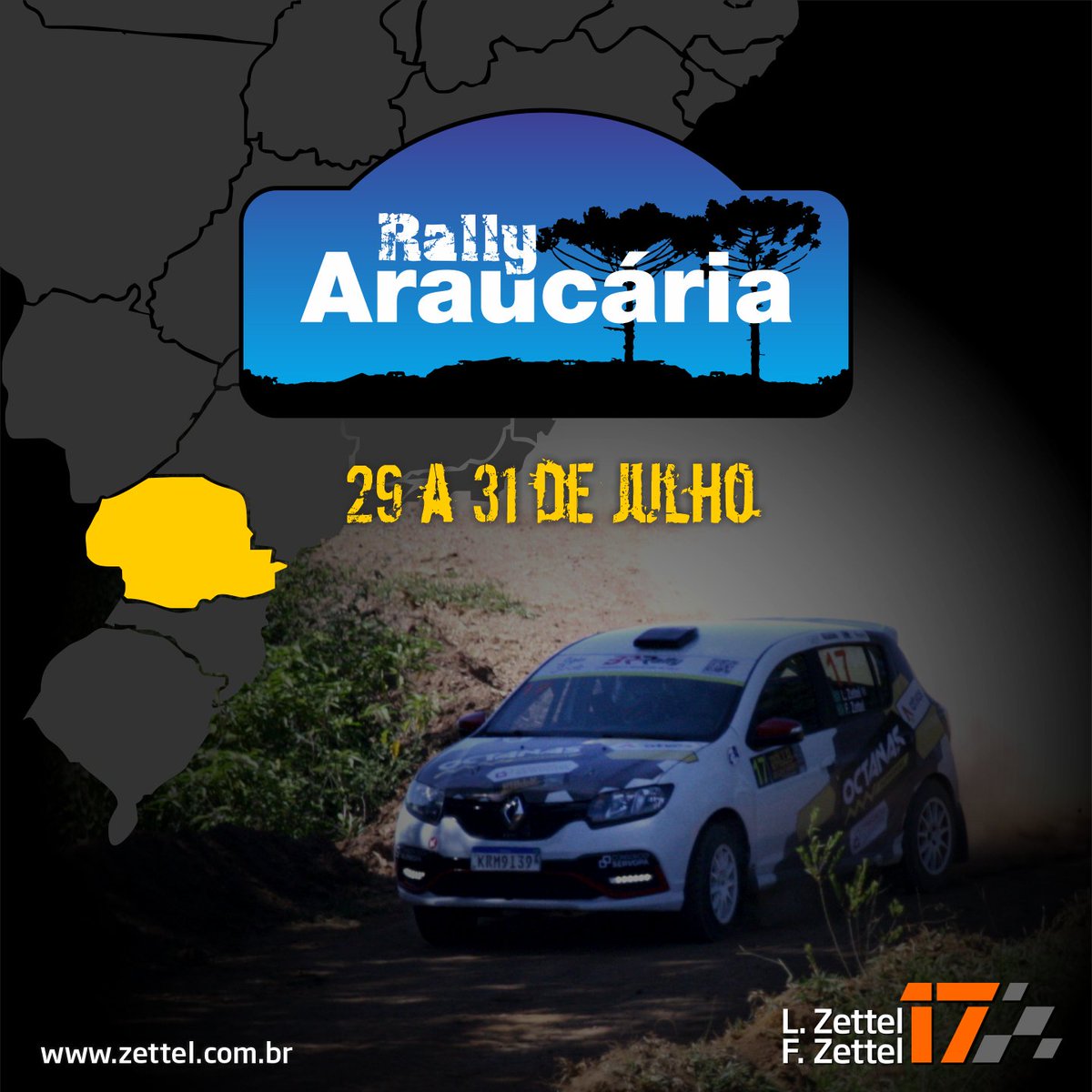 LeoZettel's tweet photo. A 4ª etapa do Campeonato Brasileiro de Rally acontece nos dias 29, 30 e 31 de julho nas estradas de Araucária / PR. 

Mais informações em https://t.co/5roahZhulC. 

#rallycar #rallydriver #motorsport #rallypics #becauserallycar #motorsportmarkerting #octanas https://t.co/xdWr6Sdq23