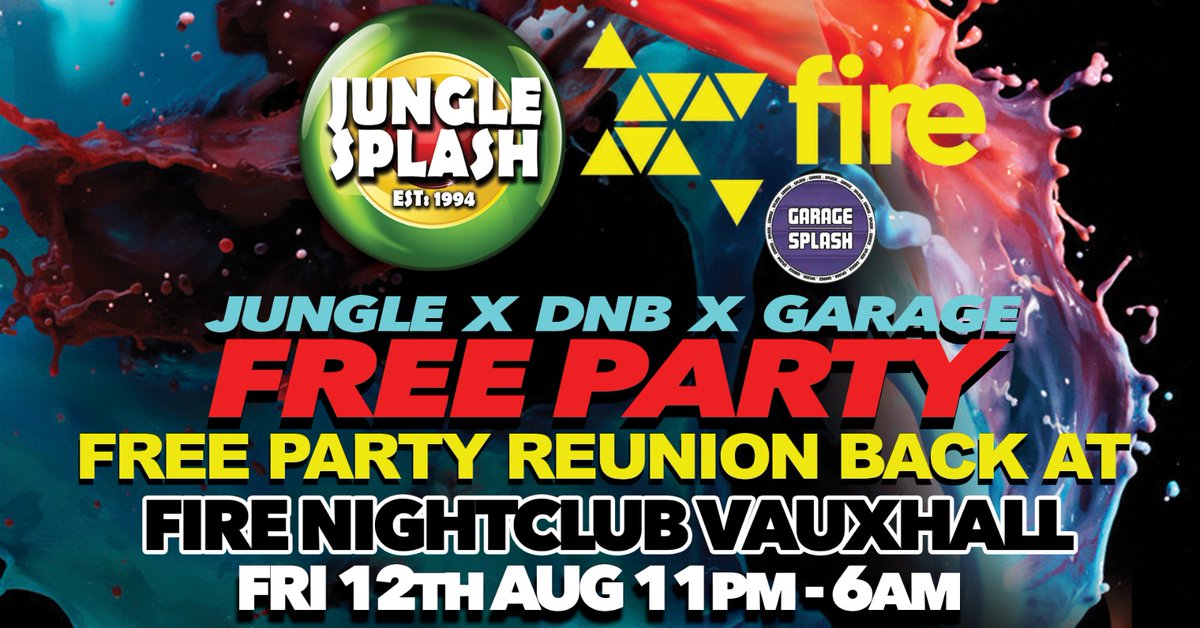 jungle_splash's tweet image. Yes peeps Free Party Reunion @FireVauxhall this August 2022📣📣📣
Free Guest List Link: forms.gle/VqUbxrJ8A6VuPD…
SHARE SHARE SHARE