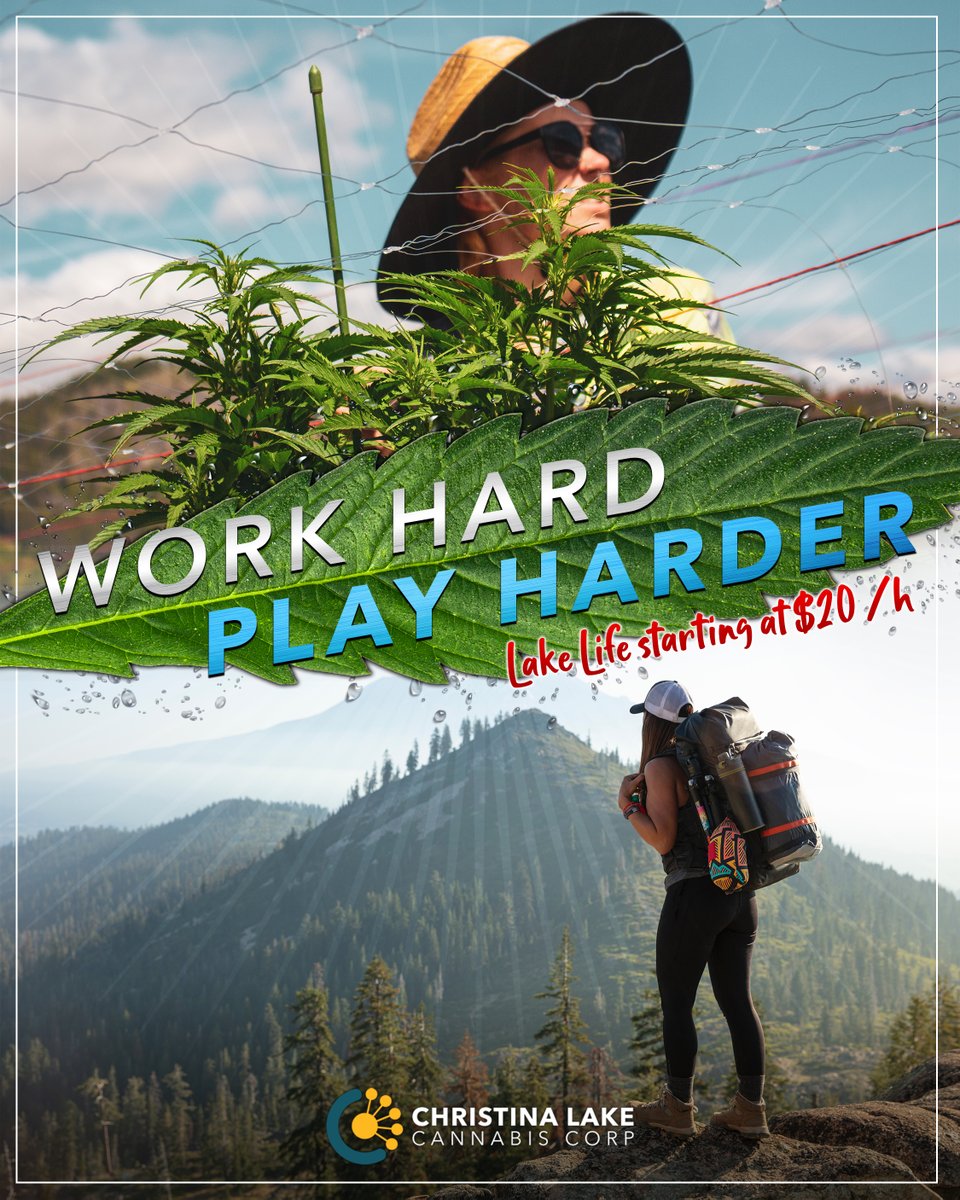 CLCannabis's tweet photo. We’re excited to take on more applicants to expand our cultivation team! Start early to end early so you can beat the heat and explore everything Christina Lake has to offer. 

Click the link, select Career Opportunities and upload your resume. #Hiring 

https://t.co/pgf5s0Ykw0 https://t.co/VHqEvComDz