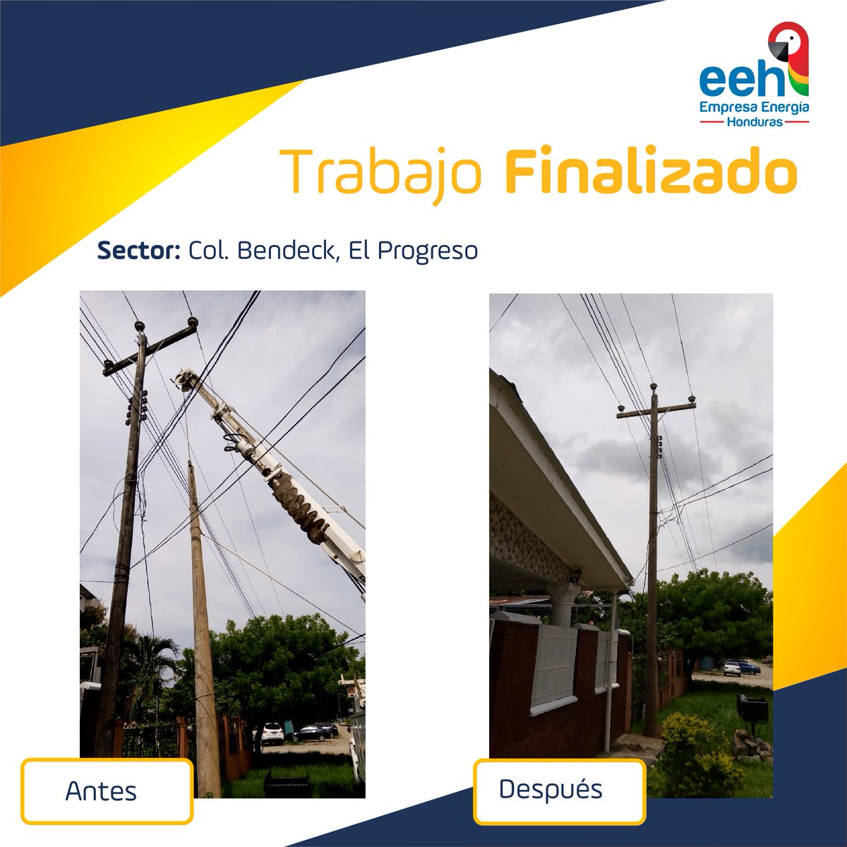 Empresa Energía HN on Twitter "EEHDistribución ¡TRABAJO FINALIZADO