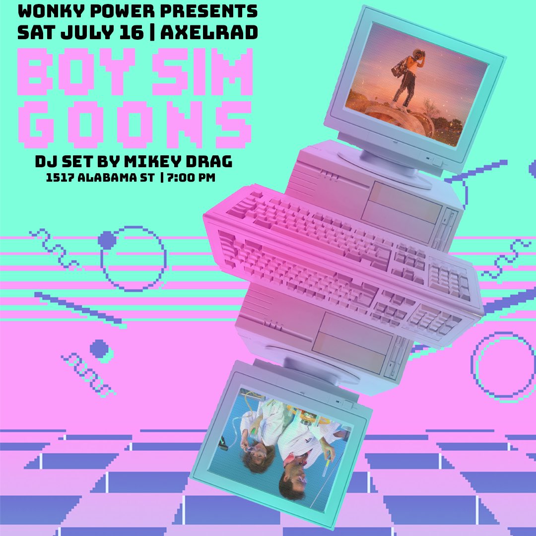 This Saturday we’re going back to Houston to play <a href="/axelradhouston/">Axelrad</a> with our friend <a href="/b0ysim/">Boy Sim</a>! It’s going to be a super rad show and it’s completely free! Come check it out