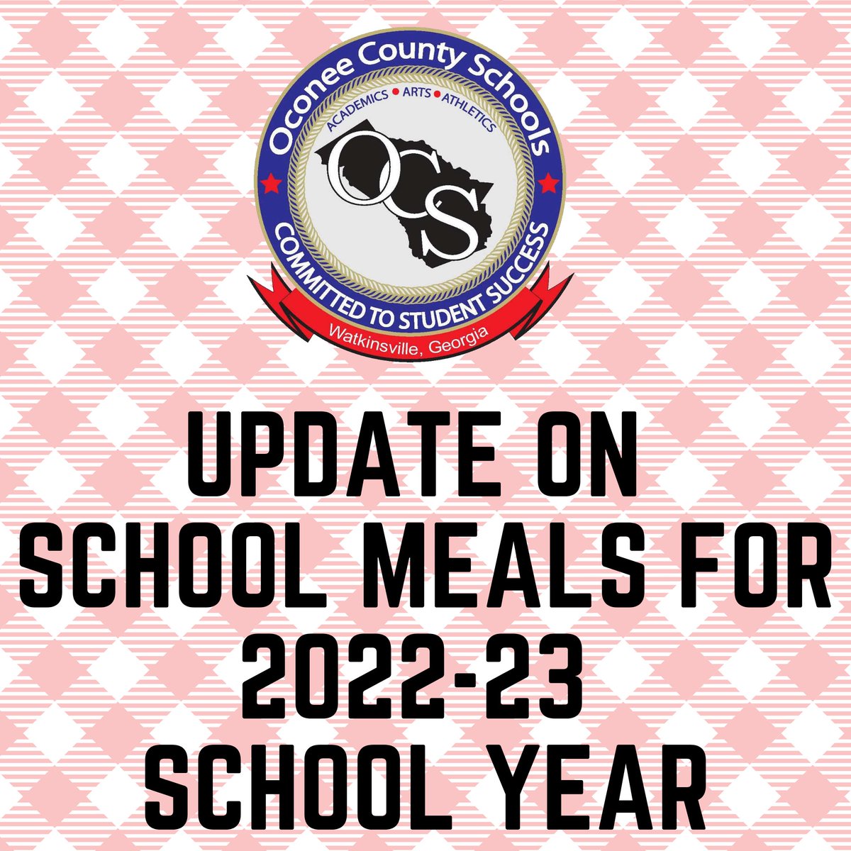 While the federal gov't allowed schools to offer no-cost meals to all students the past 2 years, the benefit was not extended.

Please visit oconeeschoolnutrition.org for meal prices, free/reduced app &amp; to add money to your child's acct.

We look forward to serving up excellence!