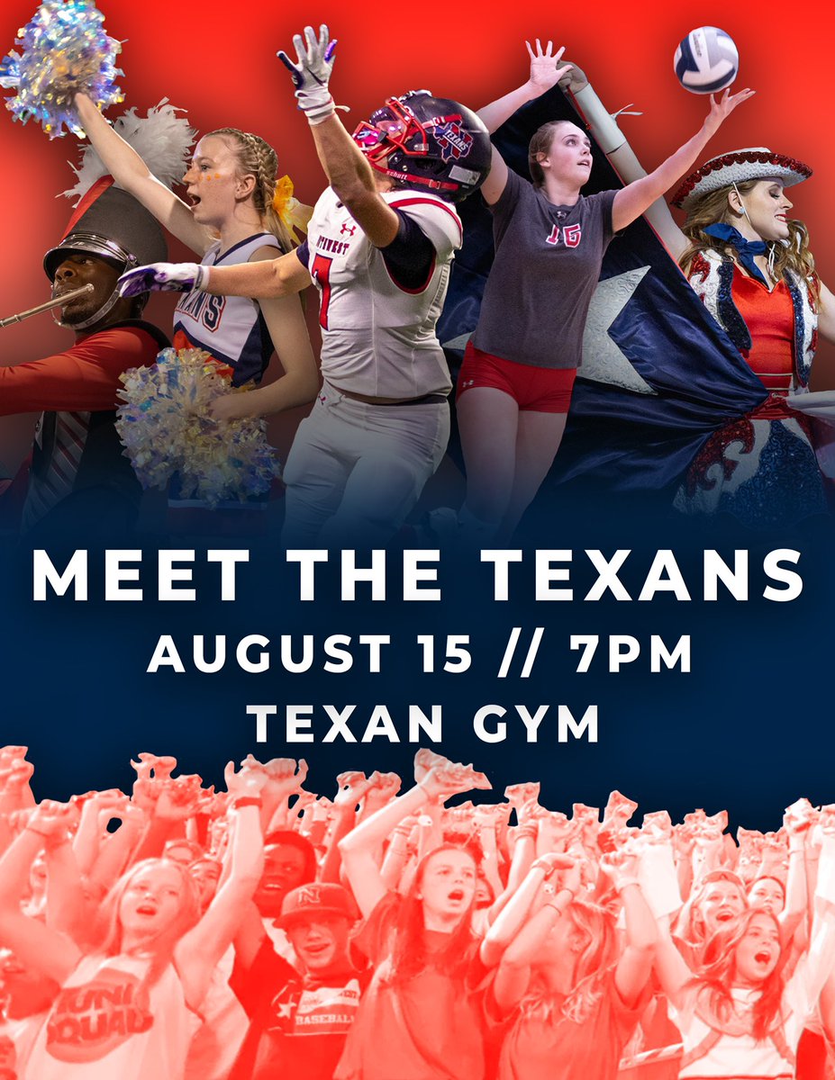 Meet The Texans!  Lock it in!! 

🗓 August 15th - 7PM #TexanPride