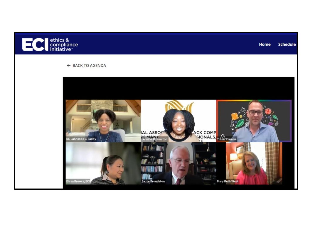 marybethwest's tweet image. Thanks to @ECInitiative for the opportunity to moderate today's ECI Fellows session, "DE&amp;amp;I: An Authentically Strategic Approach with E&amp;amp;C," where @lashondaeaddy, @JNewtonEsq, @TravisParman &amp;amp; I discussed #DEI, #ethics &amp;amp; compliance aimed at better #ESG &amp;amp; #PR strategies / outcomes.