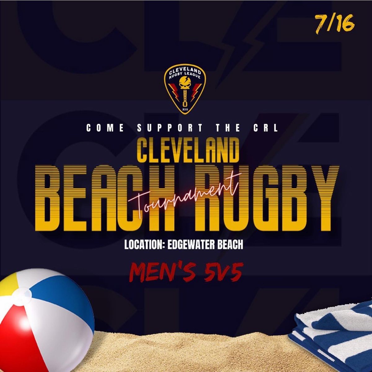 clerugbyleague's tweet photo. Cleveland Beach 5s🏝🏉 | CRL Game Day Schedule
Saturday, July 16th⚡️Come support the CRL!
#Beach5s #CRL #Saturday #EdgewaterBeach https://t.co/m4ixITdN8M