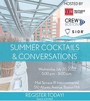 LAST CALL!  Join us on 7/20 with members from New England CCIM Chapter and SIOR for some summer cocktails and conversations. To register, go to: ow.ly/4PpC50JOOYN