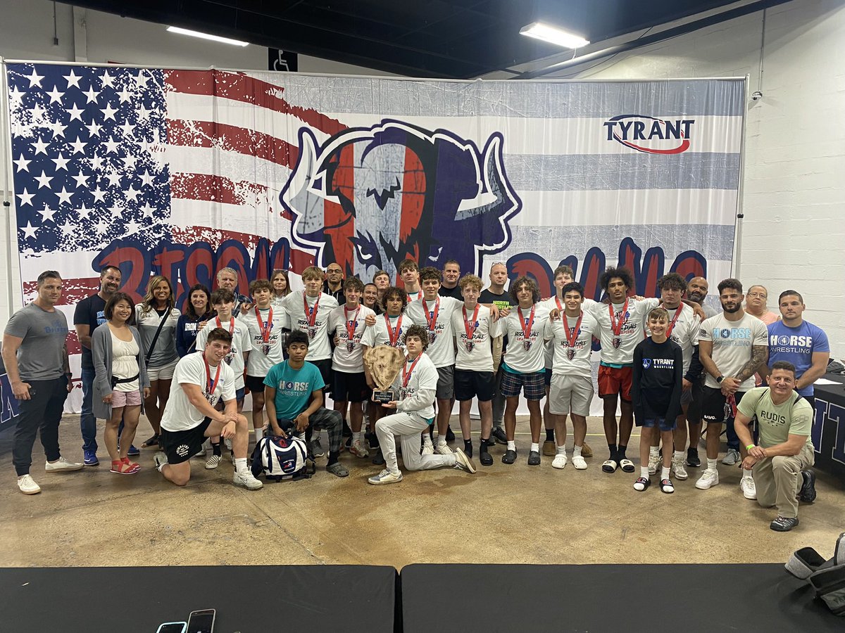 TyrantWrestling's tweet photo. Iron Horse Blue 
2022 Bison Duals Champions🏆
High School Division
#TyrantWrestling #BisonDuals https://t.co/71FmxeVJeP