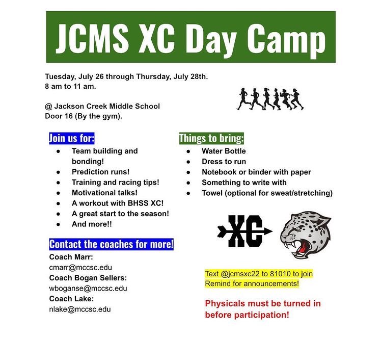 Fall sports pre-season information!!