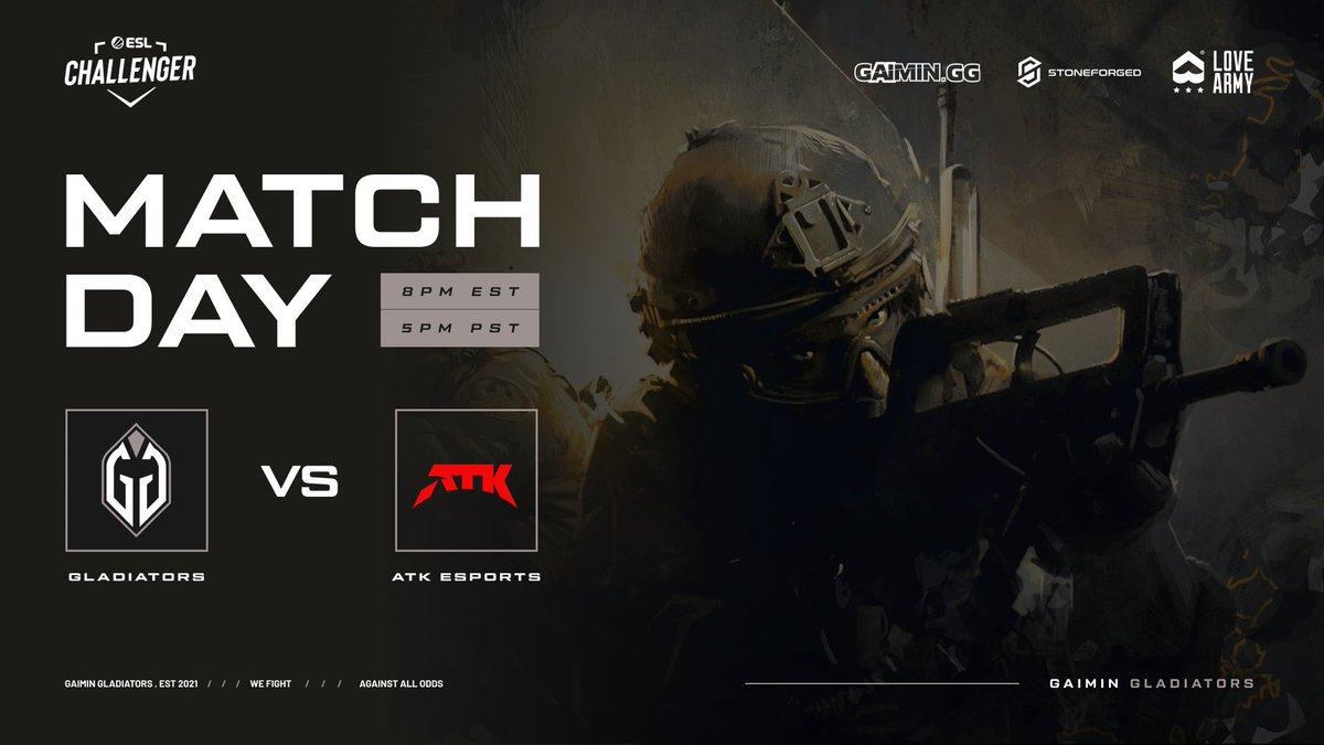 GaiminGladiator's tweet photo. The #GGCSGO team will be competing in the ESL Challenger Melbourne qualifier. They will have the chance to claim their ticket to Australia 🦘

Our first match will be vs @ATKesportsGG !

@JazzPimp  will be stepping out for this event and will be replaced by @peterjarguz  #WeFight https://t.co/PAsni8jkVW