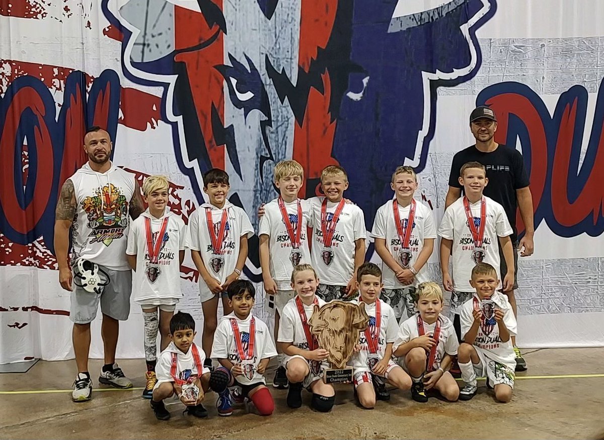 TyrantWrestling's tweet photo. Armory
2022 Bison Duals Champions 🏆🥇
ES3 Division
#TyrantWrestling #BisonDuals https://t.co/Sq4WuqBWHo