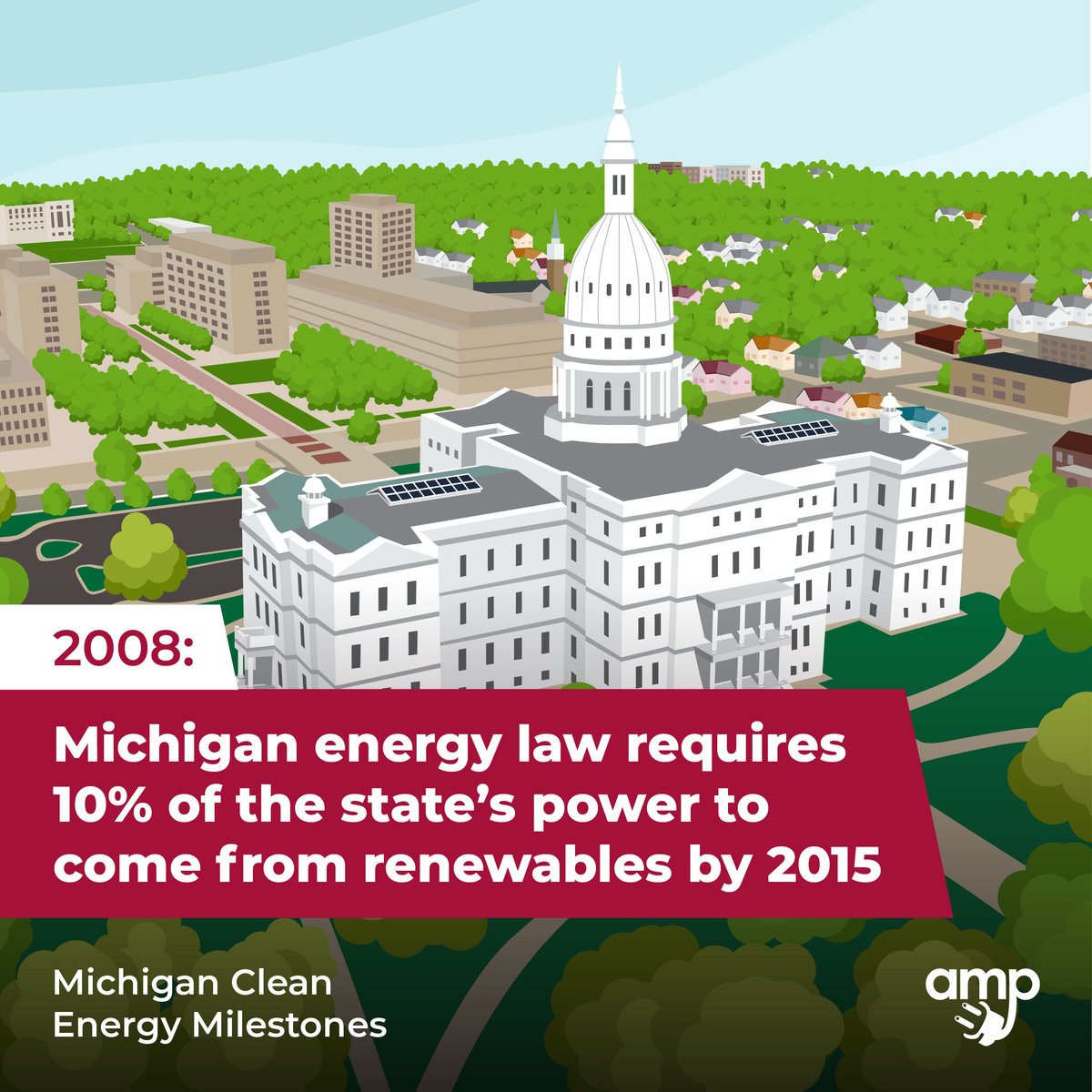 PowerMichigan's tweet photo. Michigan is on a journey to reach net-zero carbon emissions by 2050. We took a huge step in 2008 when the state legislature passed the Clean, Renewable, and Efficiency Energy Act, requiring 10% of power to come from renewables by 2015. Learn more: https://t.co/cuHQD47iYA https://t.co/9oyMdCQvLs