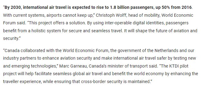 DeceitinDrugs's tweet image. World Economic Forum launches Canada-Netherlands paperless travel 
It appears #Liberals are working towards paperless travel thus passports will no longer be needed.
traveldailymedia.com/world-economic… 
#digitialidentity
#paperlesstravel 

#cdnpoli