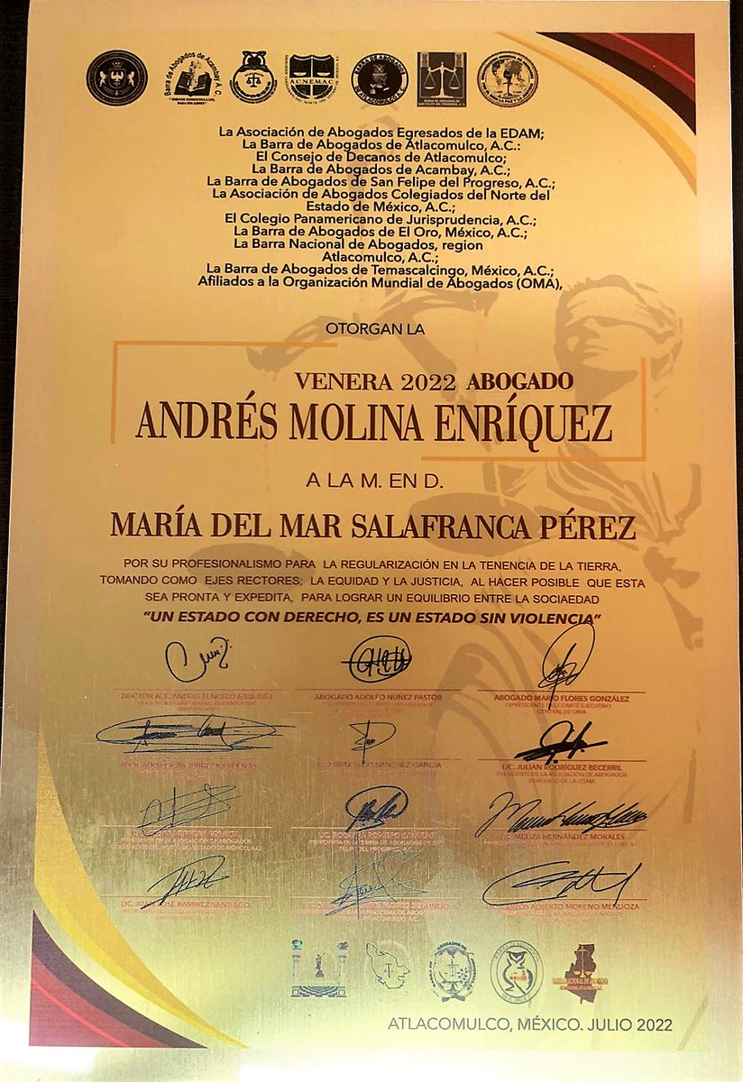 🏅 <a href="/TAgrarios/">Tribunales Agrarios</a> felicitan a la Magda. <a href="/MarSalaFranca/">Marymar Salafranca</a>, por reconocimiento recibido por su profesionalismo para la regularización en la tenencia de la tierra, con equidad y justicia, para lograr un equilibrio entre la sociedad 🎉

¡Una gran labor siempre se reconoce!