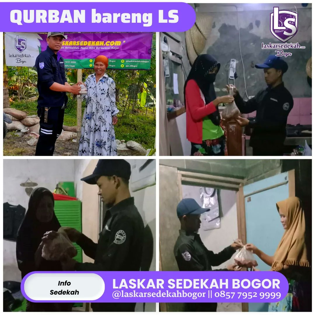 #qurbanbarengLS 

Idul Adha tahun ini kami diamanahkan 8 ekor kambing.
1 ekor kambing qurban ini diakadkan untuk Yatim,Piatu, Janda,Duda,Dhuafa.

Alhamdulillah tersampaikan langsung kepada saudara -saudara kita di Gn. Picung, Pamijahan.

Jazakumullah Khair
Semoga berkah &amp; manfaat