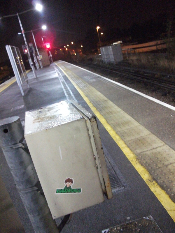 LostEddsworld's tweet image. A sticker Edd put at a train station in 2010