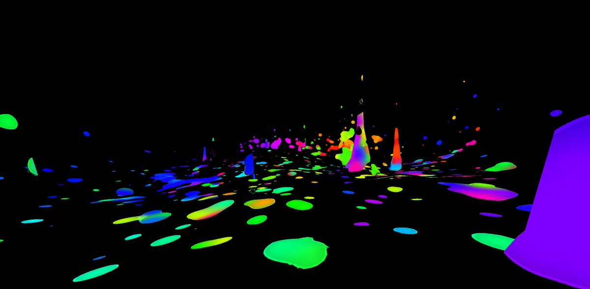 taekdevv's tweet image. making a game where you have to splatter paint on everything to see