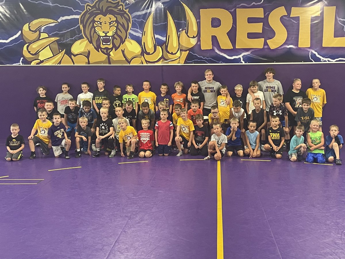 We had a great turnout for Day 1 of our Lyons Den Wrestling Camp. It is great having <a href="/nelson_brands/">Nelson Brands</a> and <a href="/csiebrecht19/">Cobe Siebrecht</a> show technique for our kids!