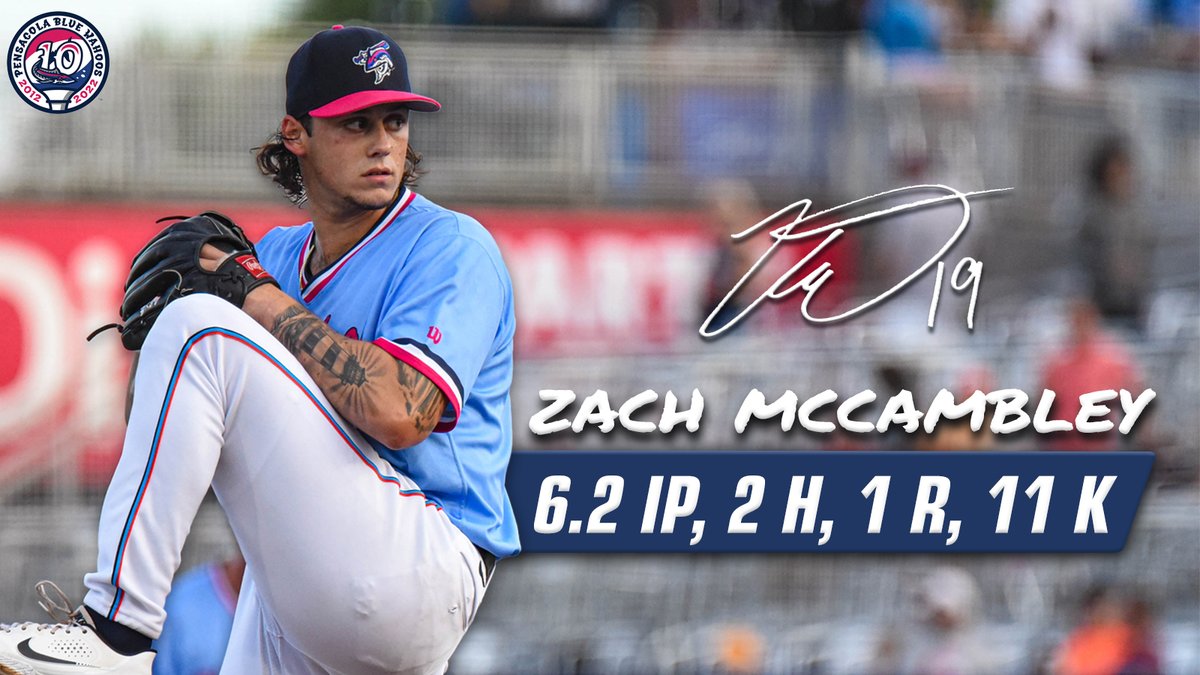 After throwing six no-hit innings his last time out, Zach McCambley sets a career high with 11 strikeouts tonight!